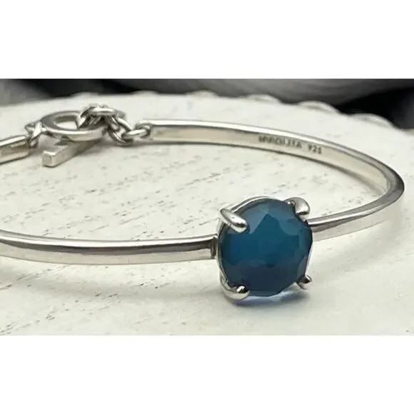 Ippolite 925 Crystal Quartz & Mother Of Pearl Chain Bracelet 12.35G / 6 In - Picture 4 of 10